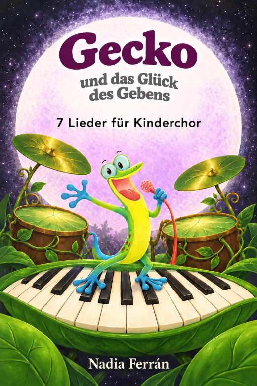 Portada de cancionero infantil con gecko